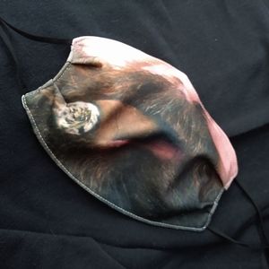 New! Mustache Smoking Cigar Face Mask. Adult.